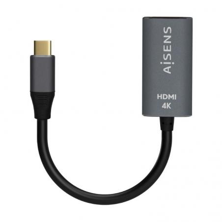 Conversor HDMI 4K 60Hz Aisens A109-0683/ HDMI Hembra - USB Tipo-C Macho/ 15cm/ Gris