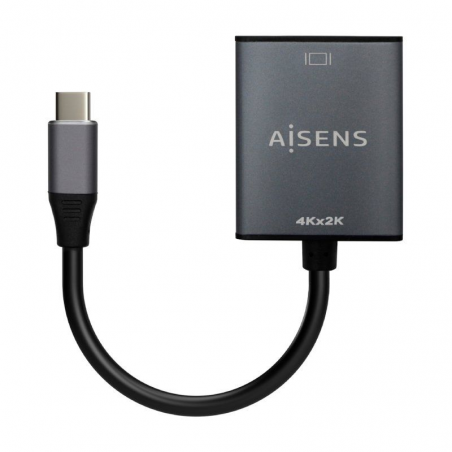 Conversor HDMI 4K 30Hz Aisens A109-0685/ HDMI Hembra - USB Tipo-C Macho /15cm/ Gris