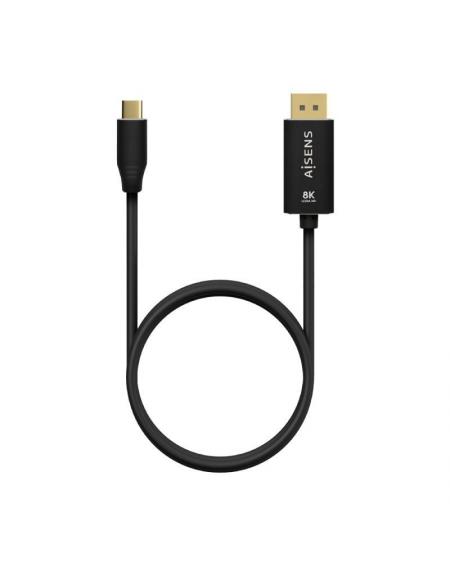 Cable Conversor DisplayPort 8K 60HZ Aisens A109-0686/ USB Tipo-C Macho - Displayport Macho/ 0.8m/ Negro