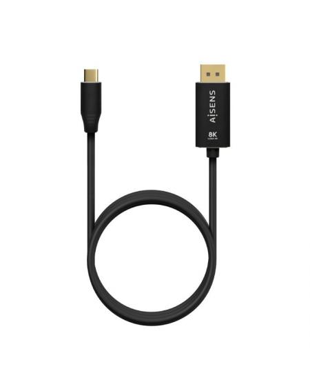 Cable Conversor DisplayPort 8K 60HZ Aisens A109-0687/ USB Tipo-C Macho - Displayport Macho/ 1.8m/ Negro