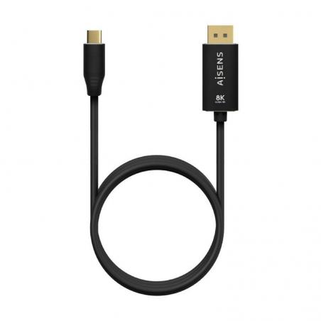 Cable Conversor DisplayPort 8K 60HZ Aisens A109-0687/ USB Tipo-C Macho - Displayport Macho/ 1.8m/ Negro