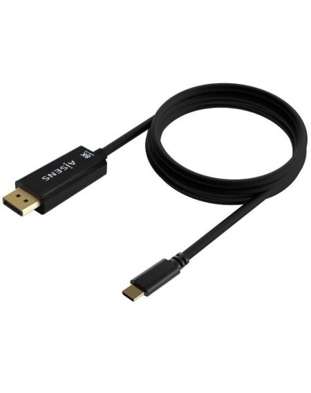 Cable Conversor Aisens A109-0688/ USB Tipo-C Macho - DisplayPort Macho/ 0.8m/ Negro