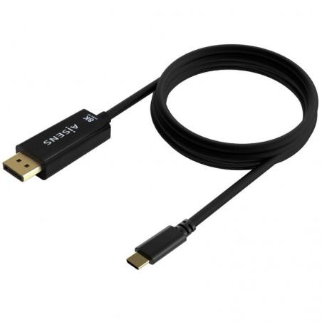 Cable Conversor Aisens A109-0688/ USB Tipo-C Macho - DisplayPort Macho/ 0.8m/ Negro