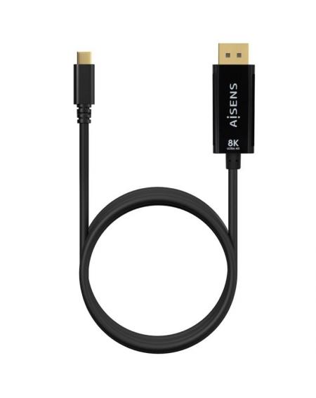 Cable Conversor Aisens A109-0688/ USB Tipo-C Macho - DisplayPort Macho/ 0.8m/ Negro