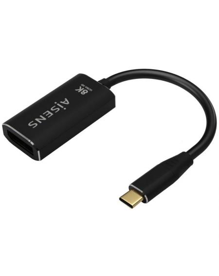 Conversor Aisens A109-0690/ USB Tipo-C Macho - DisplayPort Hembra/ 15cm/ Negro