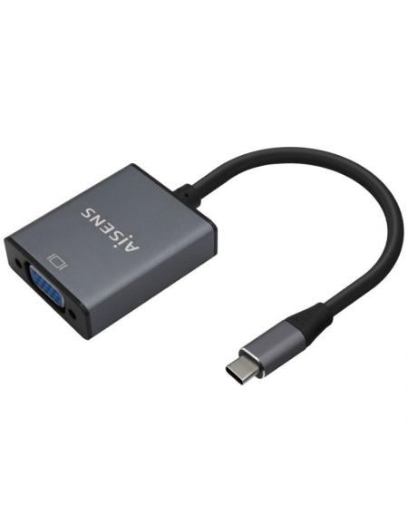 Conversor Aisens A109-0691/ USB Tipo-C Macho - VGA Hembra/ 15cm/ Gris