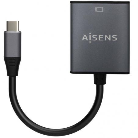 Conversor Aisens A109-0691/ USB Tipo-C Macho - VGA Hembra/ 15cm/ Gris