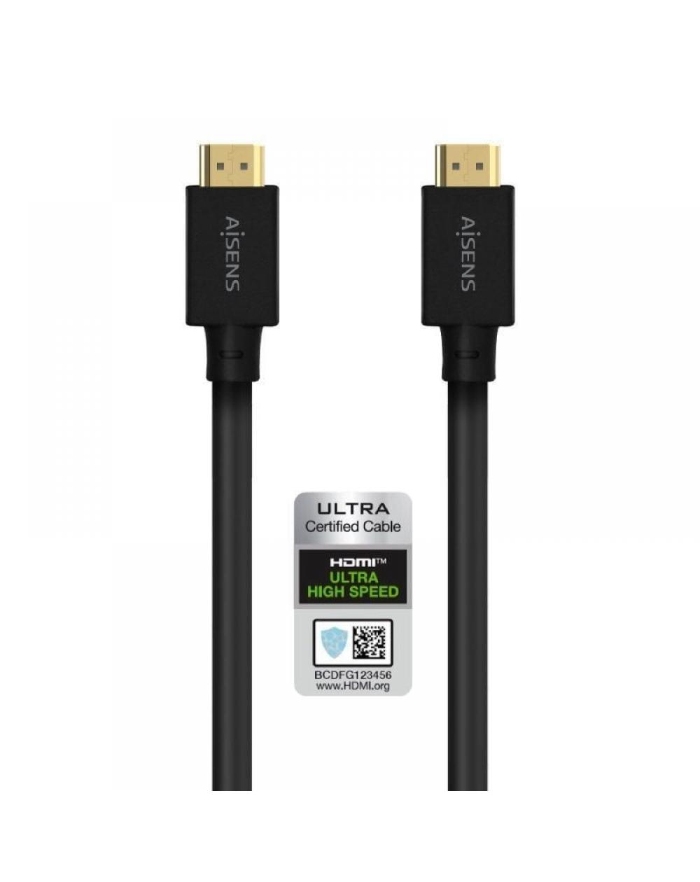 Cable HDMI 2.1 8K Aisens A150-0680/ HDMI Macho - HDMI Macho/ 5m/ Certificado/ Negro