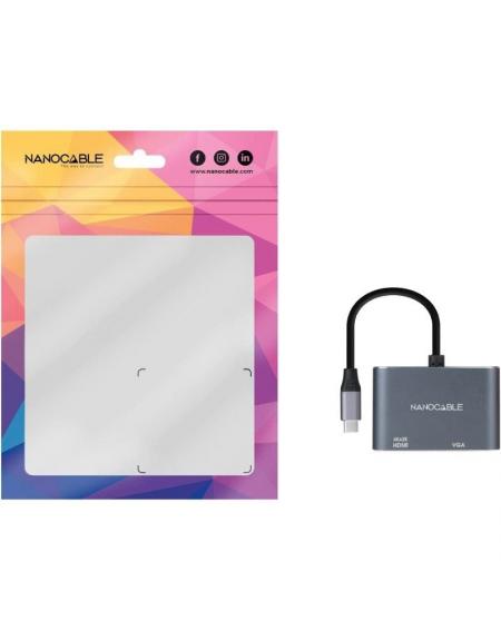 Conversor Nanocable 10.16.4303/ HDMI Hembra - VGA Hembra/ 15cm/ Gris