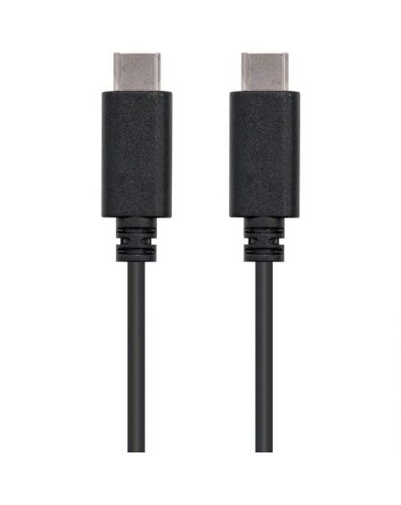 Cable USB 2.0 Tipo-C Nanocable 10.01.2302/ USB Tipo-C Macho - USB Tipo-C Macho/ 2m/ Negro