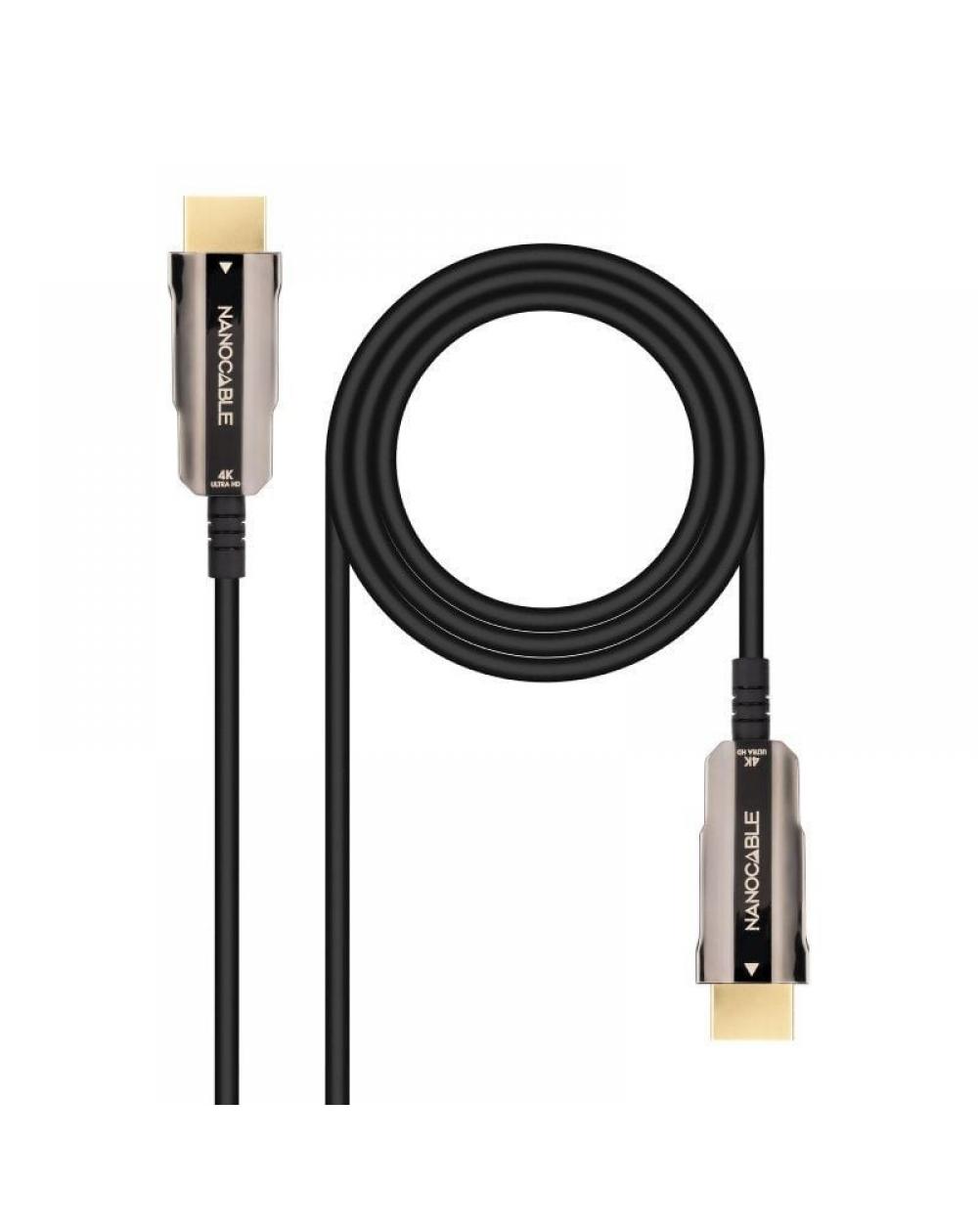 Cable HDMI 2.0 4K Nanocable 10.15.2010/ HDMI Macho - HDMI Macho/ 10m/ Negro