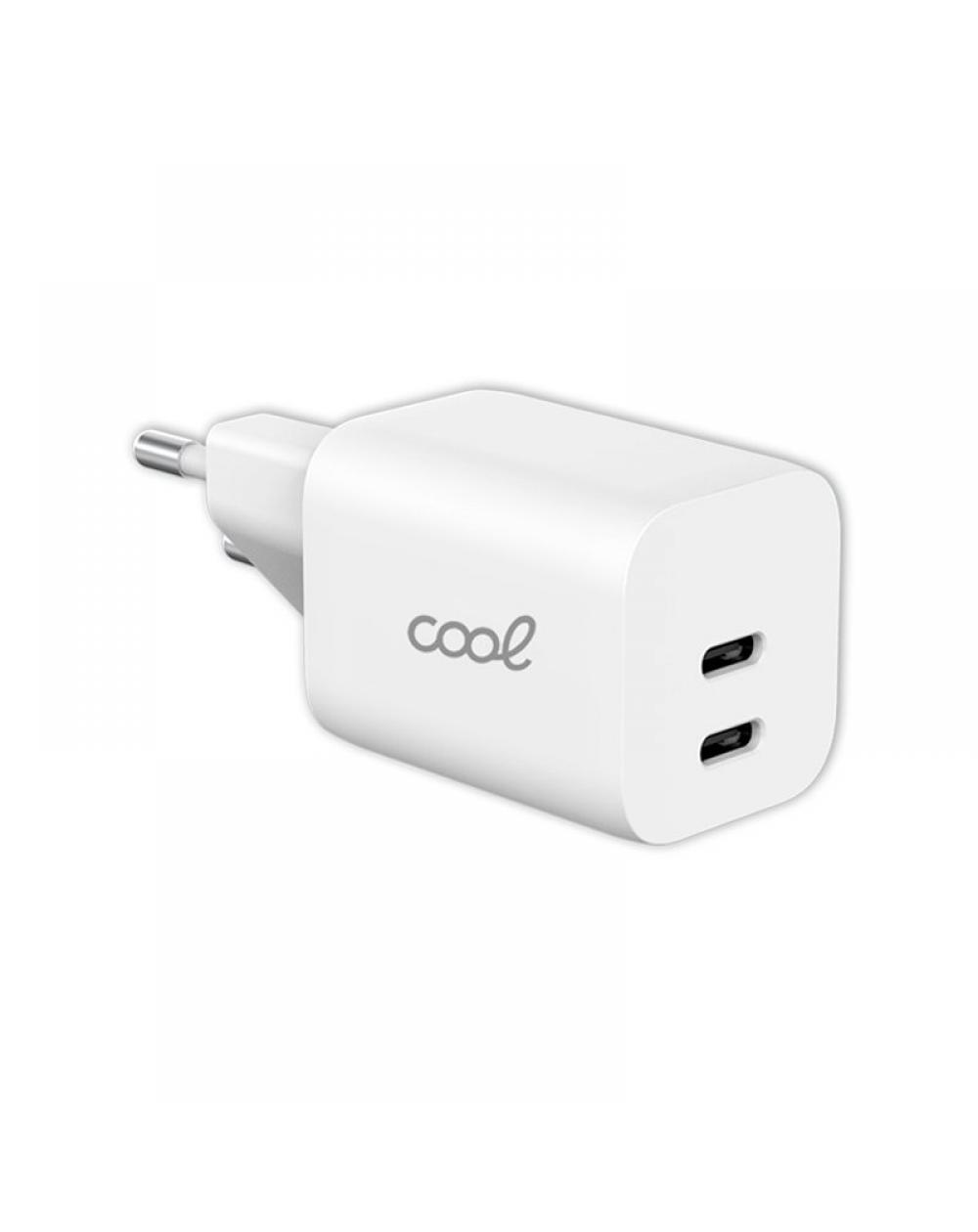 Cargador Red Universal Fast Charger (PD) Dual 2 x Tipo-C COOL (35W) Blanco