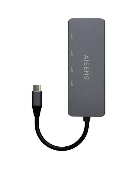 Hub USB Tipo-C Aisens A109-0745/ 4xUSB Tipo-C/ Gris