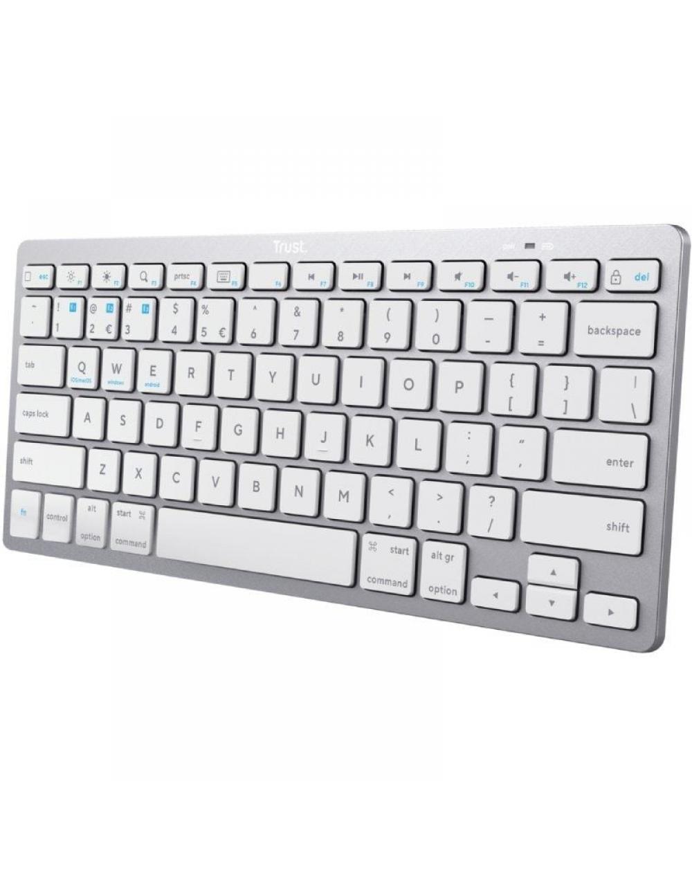 Teclado Compacto Inalámbrico por Bluetooth Trust 24654/ Plata