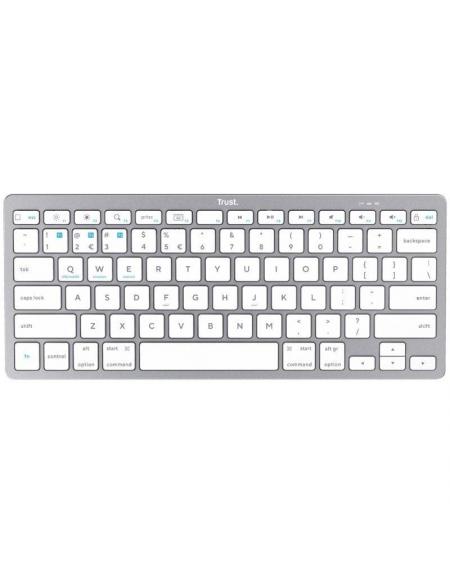 Teclado Compacto Inalámbrico por Bluetooth Trust 24654/ Plata