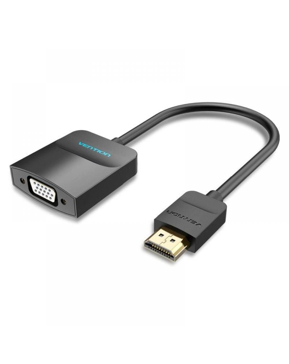 Conversor Vention 42161 HDMI Macho - VGA Hembra - Jack 3.5 Hembra/ 15cm/ Negro