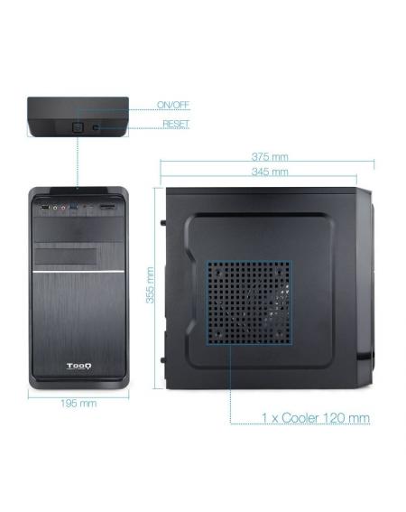 Caja Minitorre TooQ TQC-4735U3C-B con Fuente 500W