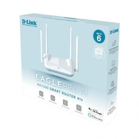 Router Inalámbrico D-Link EAGLE PRO AI AX1500 1500Mbps/ 2.4GHz 5GHz/ 4 Antenas/ WiFi 802.11ax/ac/n/g/b/k/v/a/h - 3ab/3u