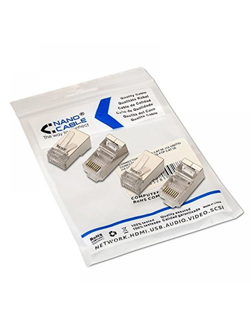 Conector RJ45 Nanocable 10.21.0103/ Cat.5e/ 10 uds