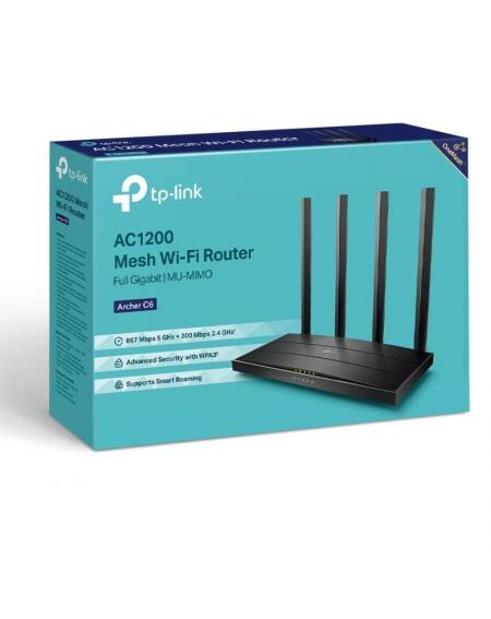 Router Inalámbrico TP-Link Archer C6 1200Mbps/ 2.4GHz 5GHz/ 5 Antenas/ WiFi 802.11ac/n/a - b/g/n