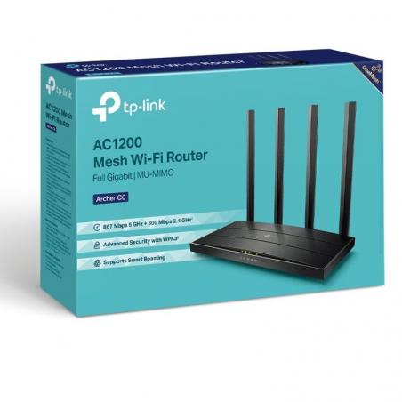 Router Inalámbrico TP-Link Archer C6 1200Mbps/ 2.4GHz 5GHz/ 5 Antenas/ WiFi 802.11ac/n/a - b/g/n