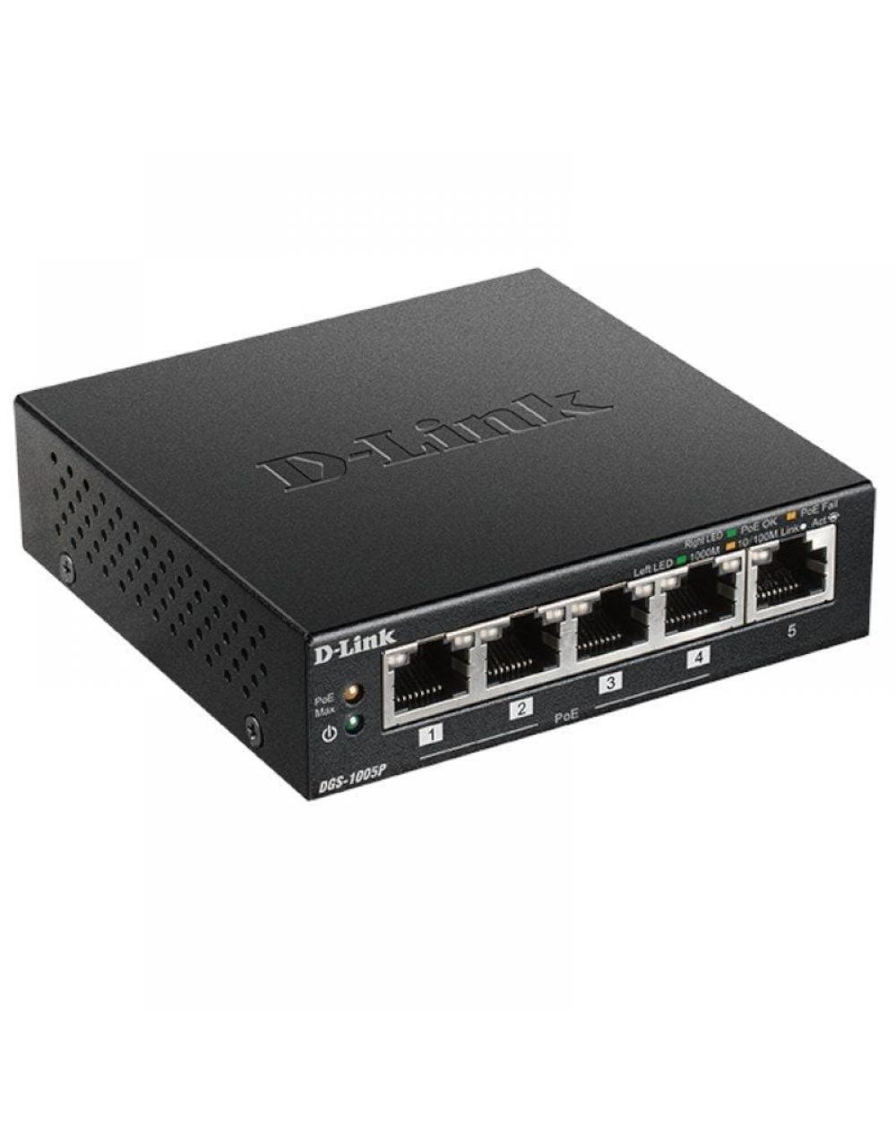 Switch D-Link DGS-1005P 5 Puertos/ RJ-45 10/100/1000 PoE