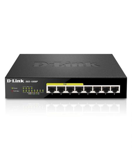 Switch D-Link DGS-1008P 8 Puertos/ RJ-45 Gigabit 10/100/1000/ PoE