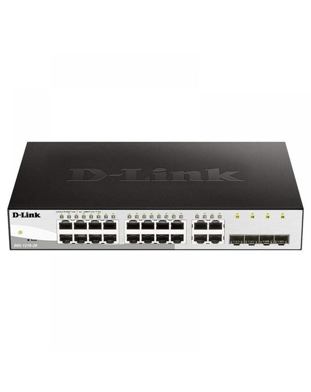 Switch D-Link DGS-1210-20/ 20 Puertos/ RJ45 10/100/1000/ SFP