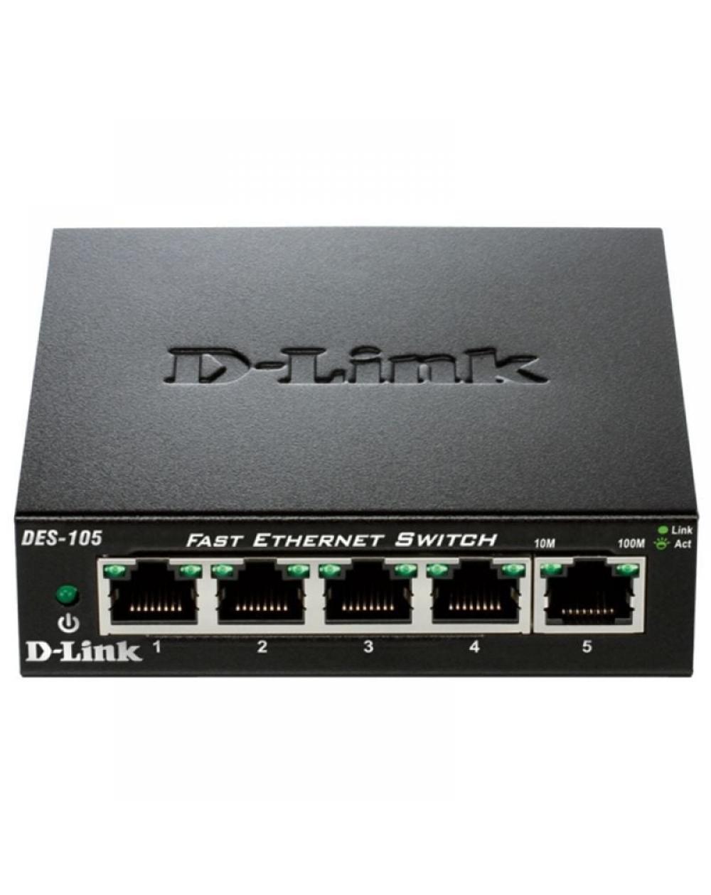 Switch D-Link DES-105 5 Puertos/ RJ-45 10/100