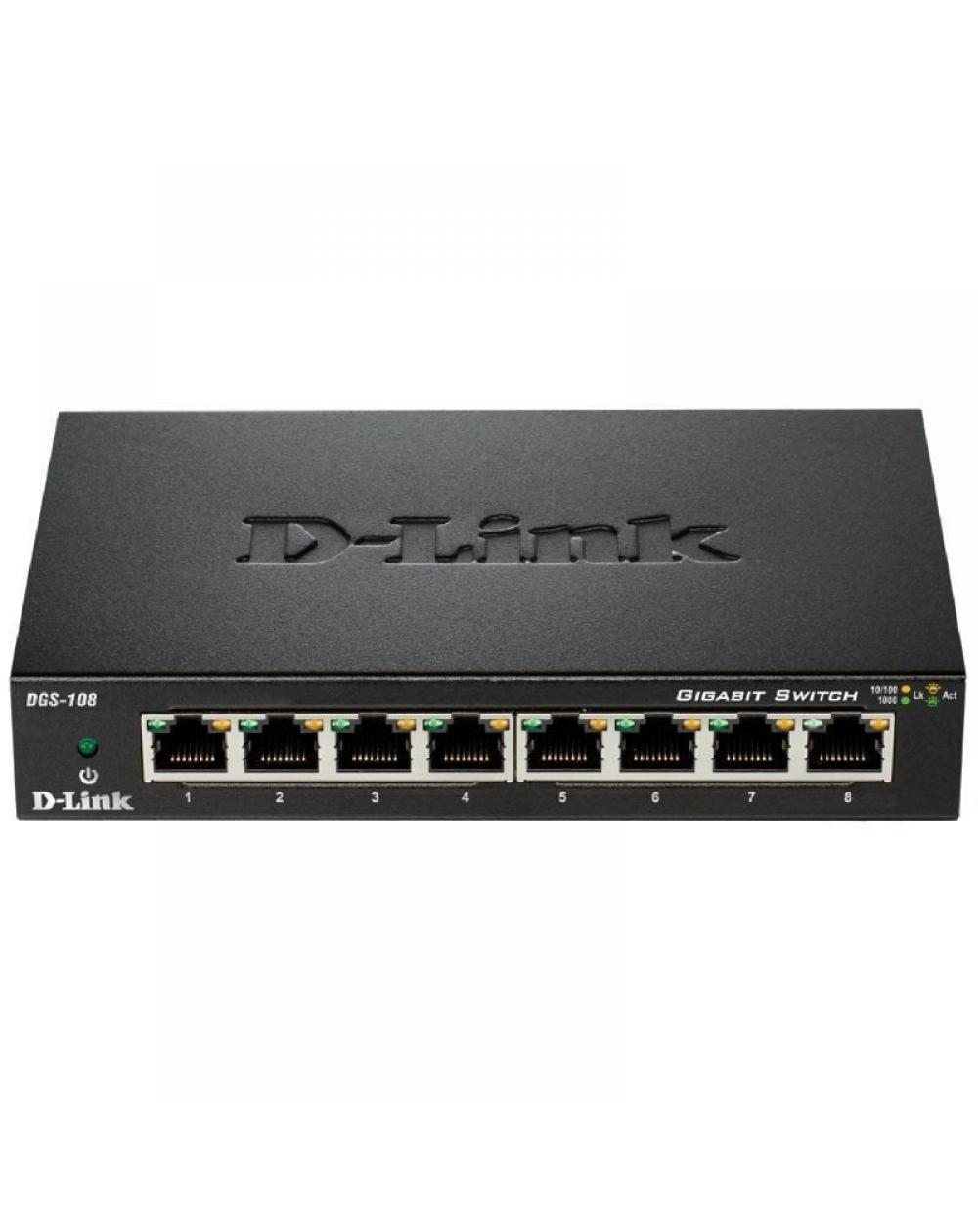 Switch D-Link DGS-108 8 Puertos/ RJ-45 10/100/1000