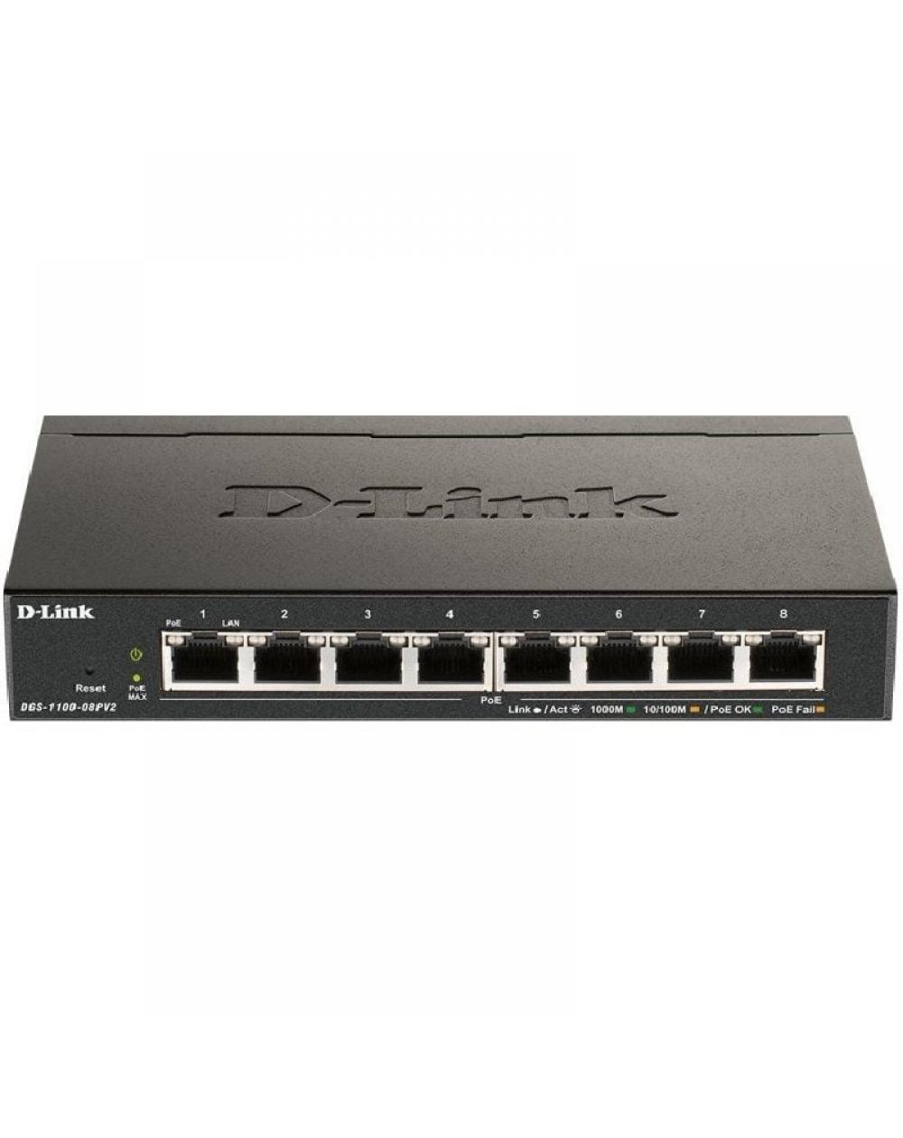 Switch D-Link DGS-1100-08PV2 8 Puertos/ RJ-45 10/100/1000 PoE