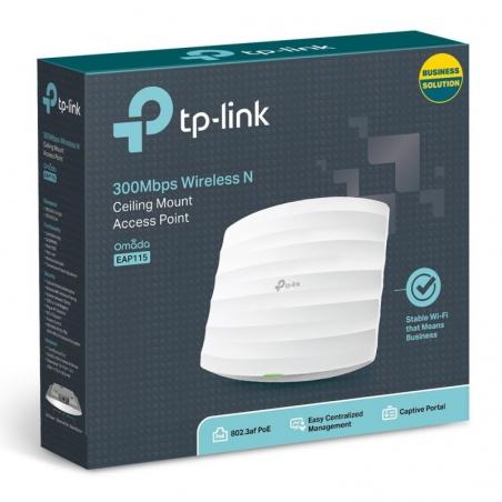 Punto de Acceso Inalámbrico TP-Link EAP115 PoE 300Mbps/ 2.4GHz/ Antenas de 4dBi/ WiFi 802.11n/b/g