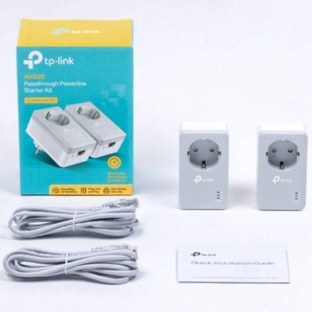 Adaptador Powerline TPLink TL-PA4010P KIT 600Mbps/ Alcance 300m/ Pack de 2