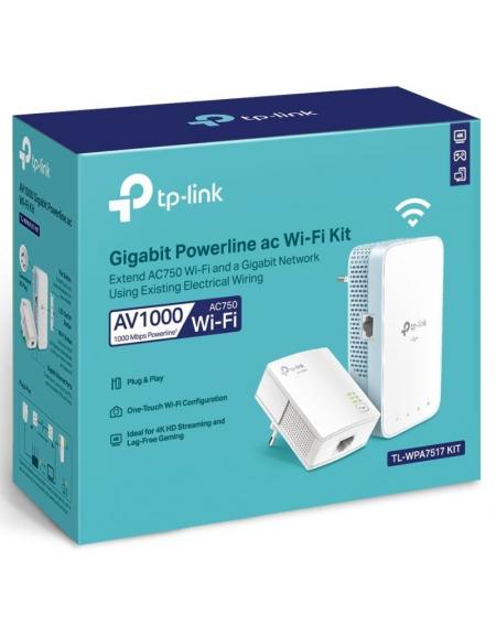 Adaptador Powerline TP-Link TL-WPA7517 Kit 1000Mbps/ Alcance 300m/ Pack de 2