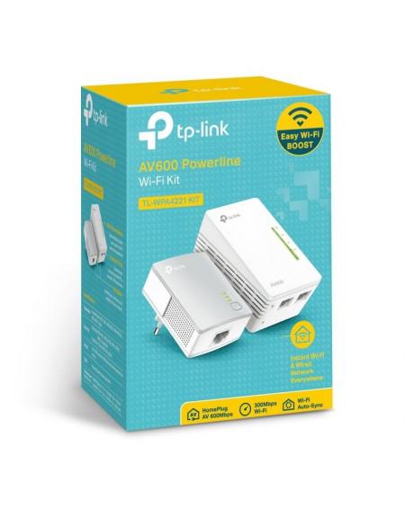 Adaptador Powerline TPLink WPA4221KIT 600Mbps/ Alcance 300m/ Pack de 2