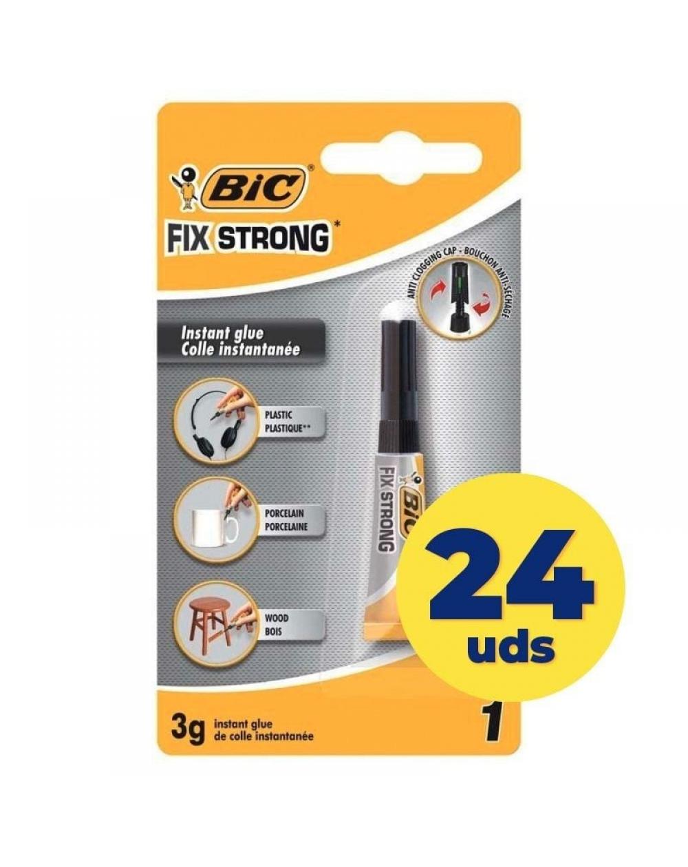 Caja de Pegamento en Tubo Bic Fix Strong/ 3g/ 24 unidades