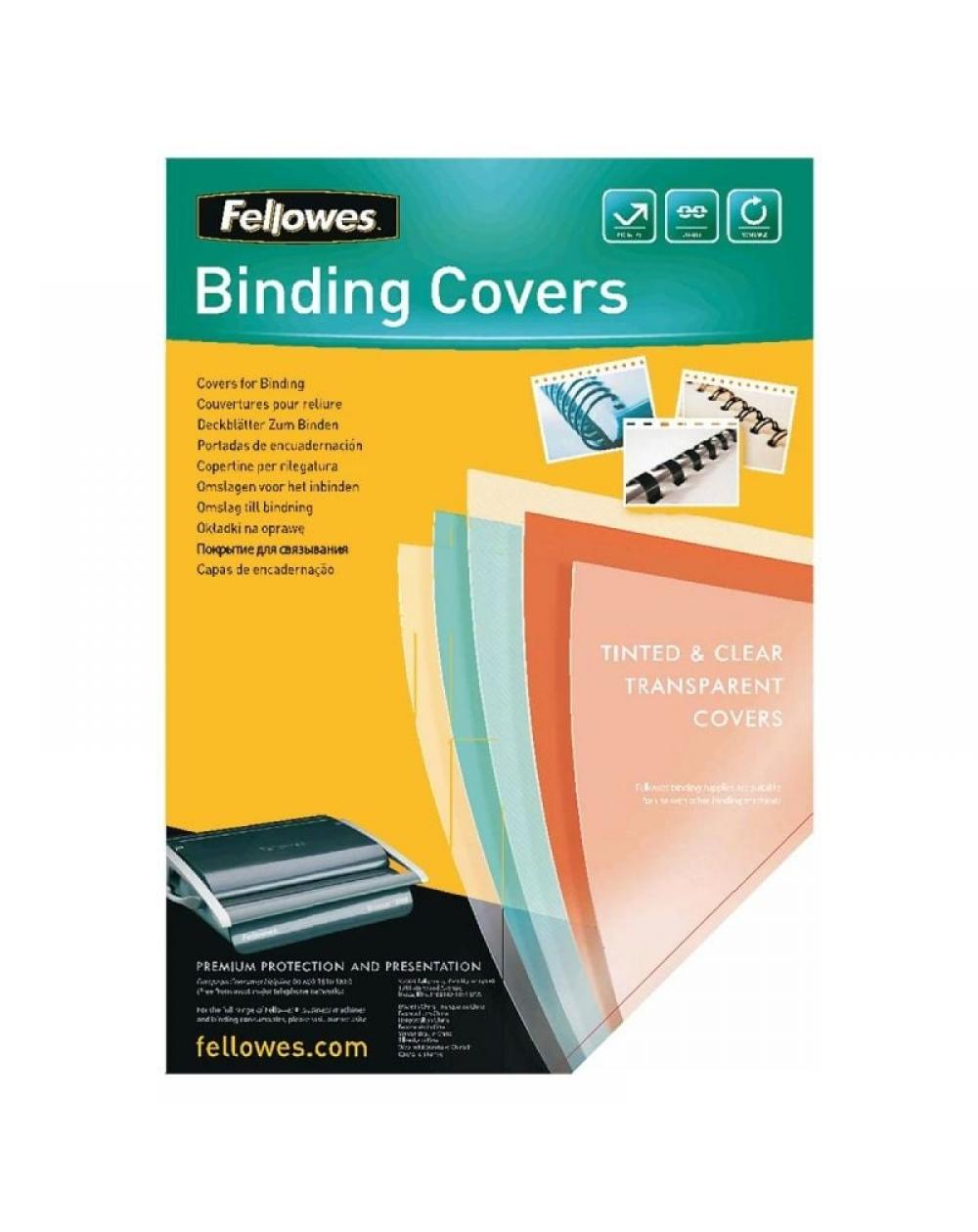 Portadas de PVC Fellowes 5375901/ A4/ 180 Micras/ 100 unidades/ Transparente