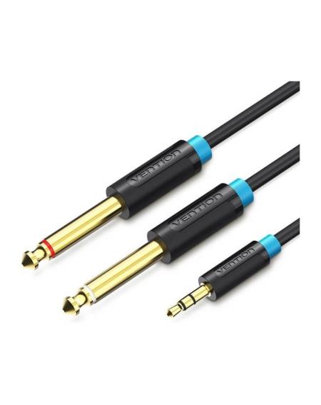 Cable Estéreo Vention BACBG/ Jack 3.5 Macho - 2x Jack 6.5 Macho/ 1.5m/ Negro