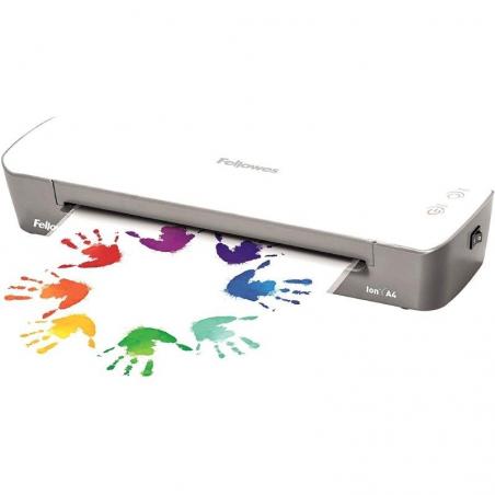 Plastificadora Fellowes Ion A4 4560001/ hasta A4 y 80-125 Micras/ Blanca y Gris