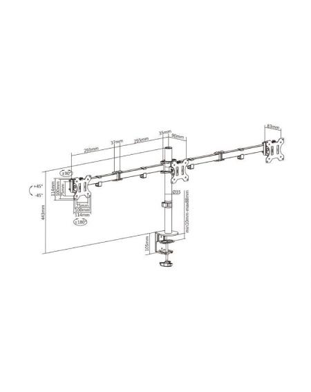 Soporte para 3 Monitores Aisens DT27TSR-061/ hasta 7kg