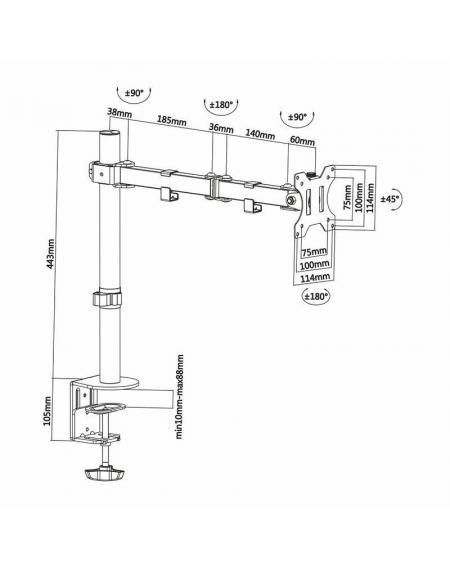 Soporte para Monitor Aisens DT32TSR-039/ hasta 8kg