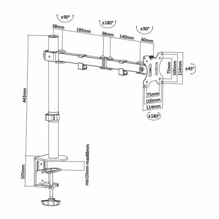 Soporte para Monitor Aisens DT32TSR-039/ hasta 8kg