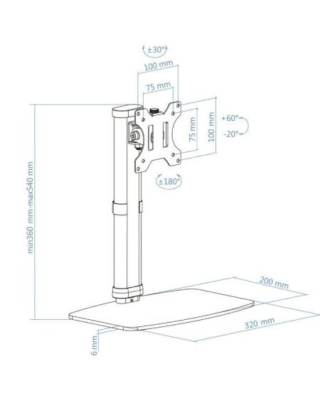 Soporte de Mesa Giratorio/ Inclinable TooQ DB1127TN-W para TV y Portátil de 17-27'