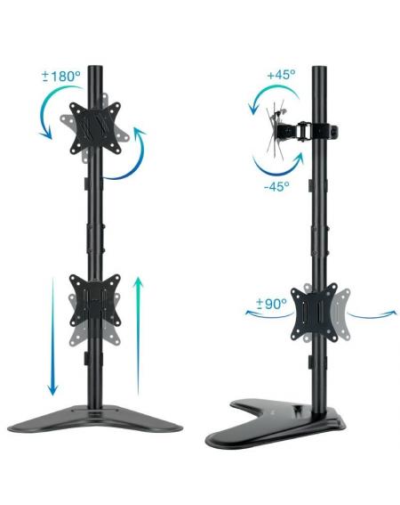 Soporte para 2 Monitores TooQ DB1703TNV-B/ hasta 9kg