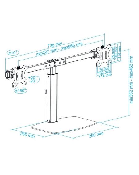 Soporte para 2 Monitores TooQ DB1727TN-B/ hasta 6kg