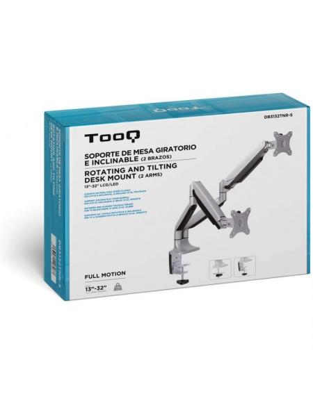 Soporte para 2 Monitores TooQ DB3132TNR-S/ hasta 9kg