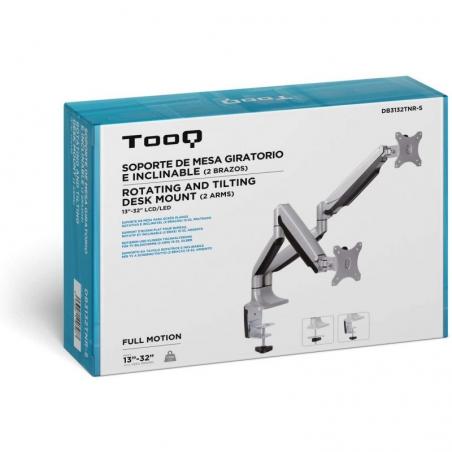 Soporte para 2 Monitores TooQ DB3132TNR-S/ hasta 9kg