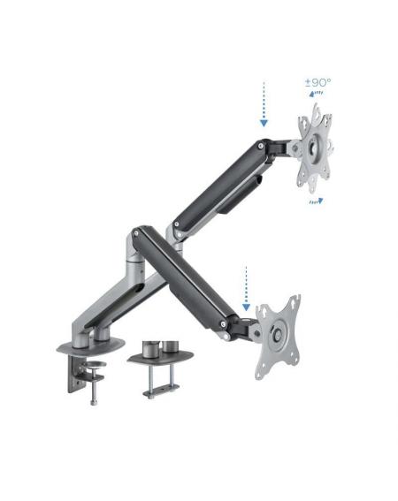 Soporte para 2 Monitores TooQ DB4132TNR-G/ hasta 9kg