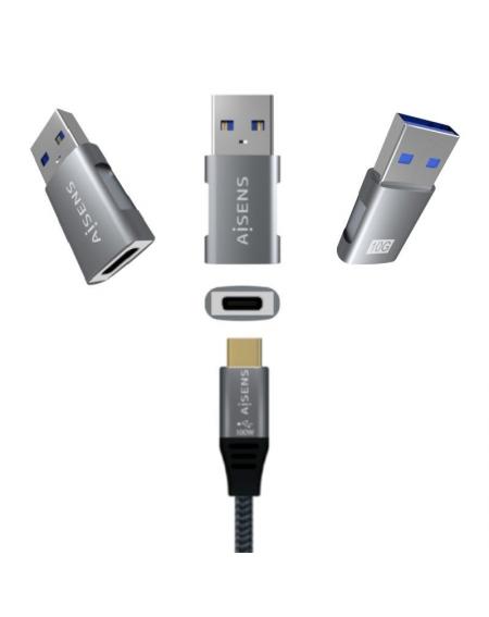 Adaptador USB 3.2 GEN2 Aisens A108-0655/ USB Tipo-C Hembra - USB Macho
