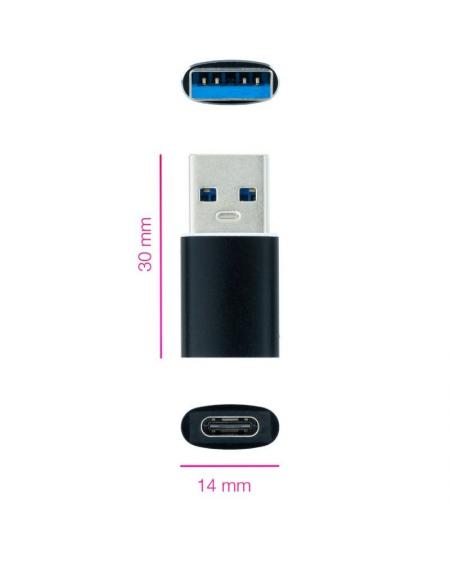 Adaptador USB 3.1 Nanocable 10.02.0012/ USB Macho - USB Tipo-C Hembra